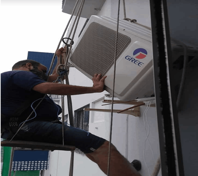 Instalação Ar Condicionado Split com rapel cadeirinha