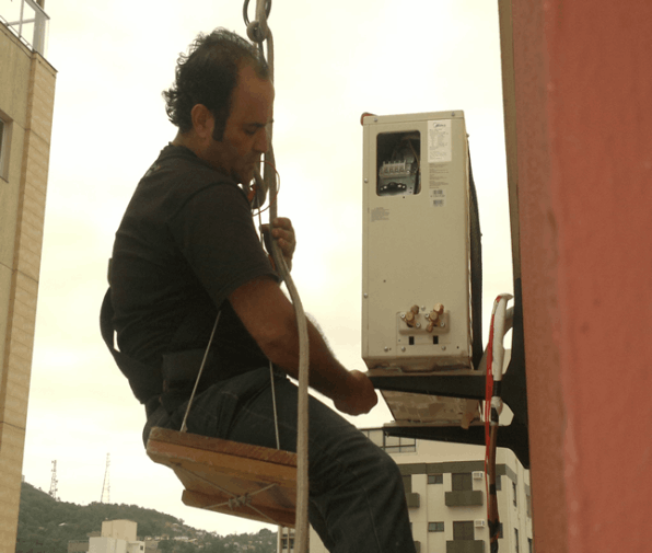 Instalação condensador Ar Split com Rapel